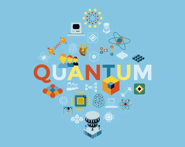 Digital Vetor Quantum Computing Qubits Ícone Conjunto Pacote Ilustração Linha —  Vetores de Stock