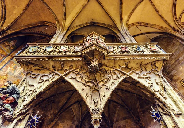 Praga República Checa Marzo 2018 Interior Arquitectura Gótica Catedral San — Foto de Stock