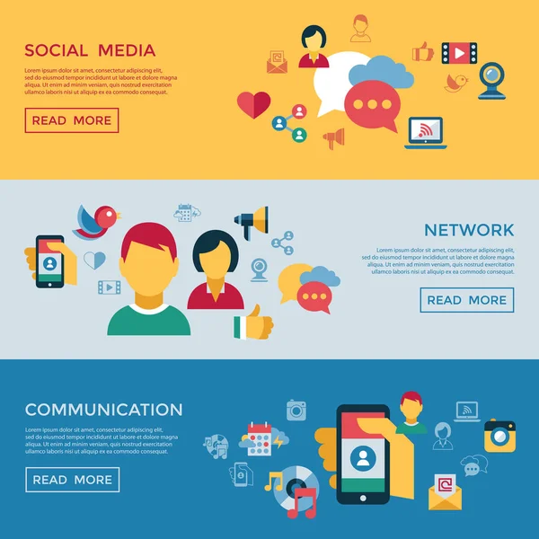 Digitální Vektorové Sociální Média Komunikační Sítě Ikonu Nastavit Infografika — Stockový vektor