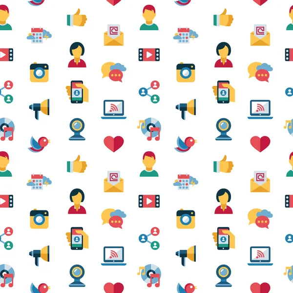 Set Icone Dei Social Media Vettoriali Digitali Della Rete Comunicazione — Vettoriale Stock