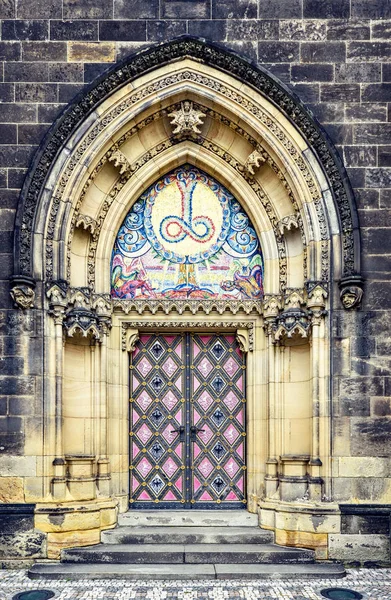 Готические Украшенные Входные Двери Базилику Святого Петра Святого Павла Мбаппе — стоковое фото