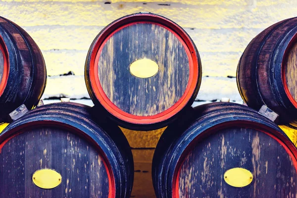 Wooden Wine Barrels Cellar Underground Moldova — Stock Photo, Image