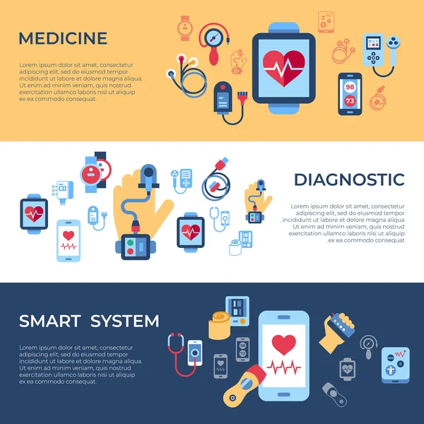 Conjunto Iconos Sensor Salud Vectorial Digital Con Dibujo Simple Línea — Vector de stock