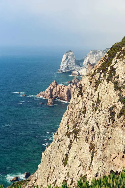 Cabo Roca Stenar Och Blå Havet Portugal Europas Västligaste Punkt — Stockfoto