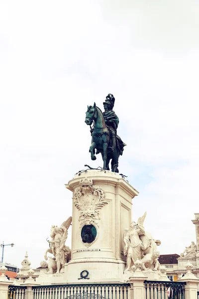 Estátua Rei José Praça Comércio Lisboa Portugal — Fotografia de Stock