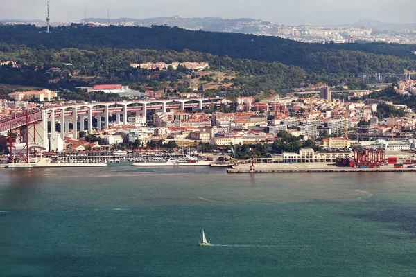 Lissabons Centrum Med Havet Och Stränder Portugal — Stockfoto