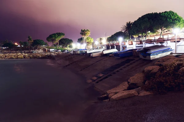 Deniz Taş Gece Nice Fransa — Stok fotoğraf