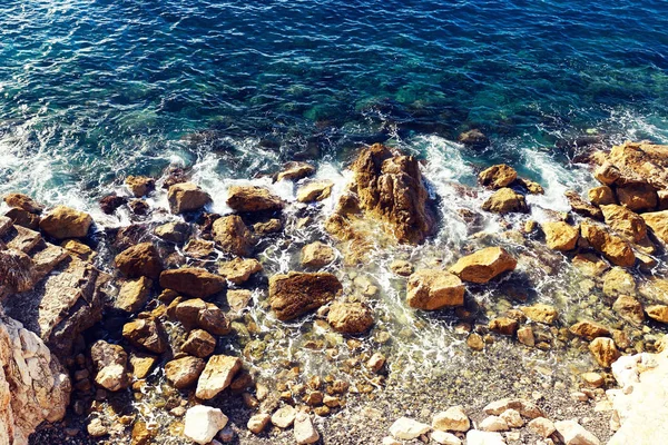 Shore Och Blå Havsvatten Nice Frankrike — Stockfoto