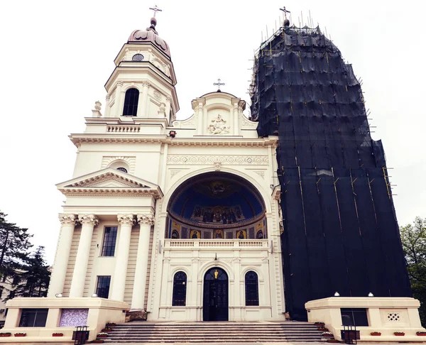 Митрополичья Церковь Яссах Время Реставрационных Работ Румыния — стоковое фото