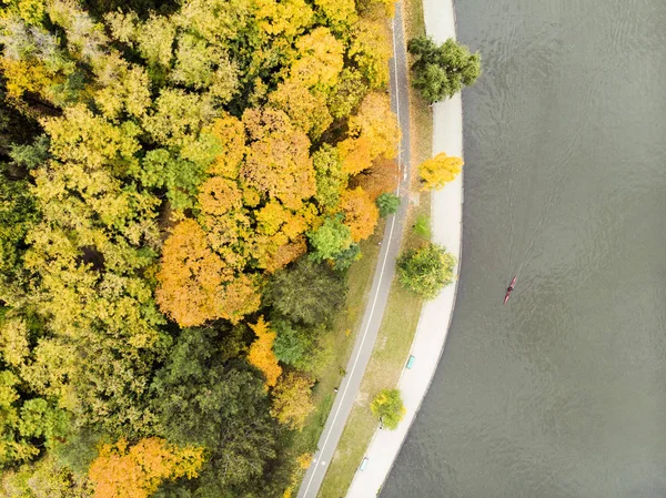 Drone Aereo Sopra Vista Sul Parco Valea Morilor Chisinau Con — Foto Stock