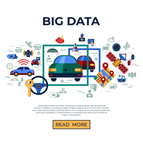 Sistema Digital Detección Transporte Asistido Por Vectores Estacionamiento Red Comunicación — Vector de stock