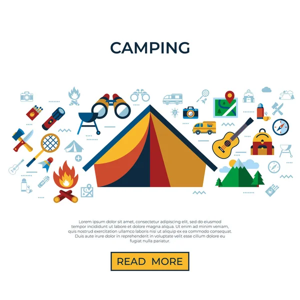Digital Vector Verano Camping Actividades Deportivas Iconos Simples Conjunto Colección — Vector de stock