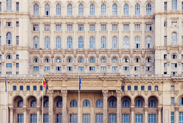 Facciata Del Parlamento Bucarest Romania — Foto Stock