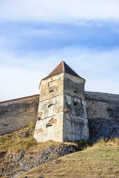 Rasnov Zitadelle Turm Bei Tageslicht Nahaufnahme Touristenattraktionen Rumänien — Stockfoto