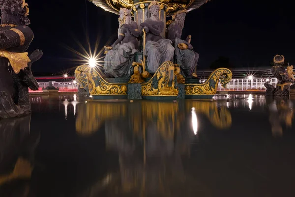 Fontaine Des Mers Place Concorde Refleja Agua París Francia — Foto de Stock