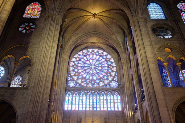 Arquitectura Del Interior Notre Dame Paris Francia — Foto de Stock