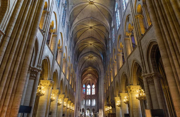 Arquitectura Del Interior Notre Dame Paris Francia — Foto de Stock