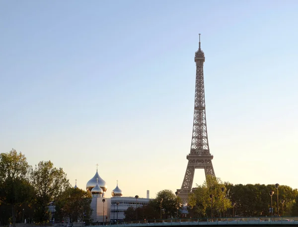 Torre Eiffel Centro Spirituale Culturale Russo Ortodosso Parigi Francia — Foto Stock