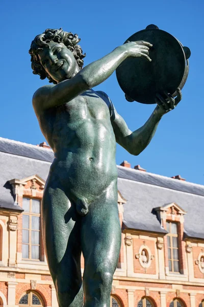 Statue Enfant Jardin Diane Gros Plan Palais Fountainebleau France — Photo