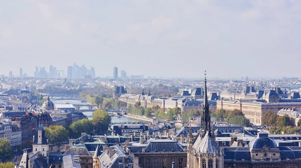 Pariser Stadtbild Einem Bewölkten Tag Mit Eiffelturm Hintergrund Frankreich — Stockfoto