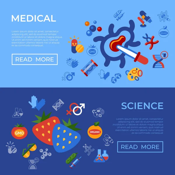 Digital Vector Ingeniería Genética Gmo Tecnología Iconos Set Infografías — Archivo Imágenes Vectoriales