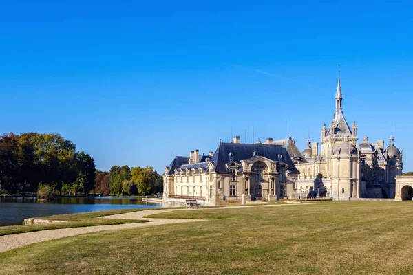 Uitzicht Het Kasteel Van Chantilly Museum Van Conde Chantilly Frankrijk — Stockfoto