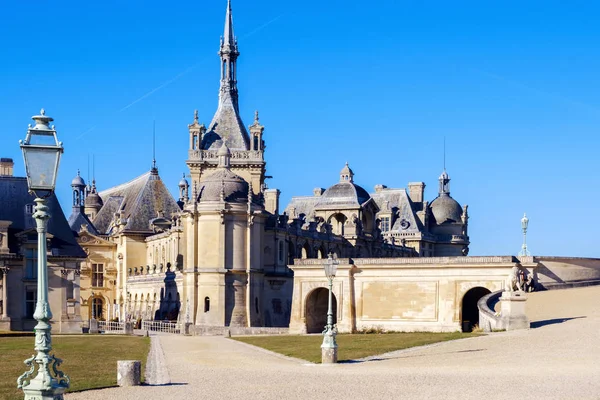 Uitzicht Het Kasteel Van Chantilly Museum Van Conde Chantilly Frankrijk — Stockfoto