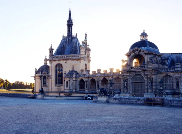 Uitzicht Het Kasteel Van Chantilly Museum Van Conde Chantilly Frankrijk — Stockfoto