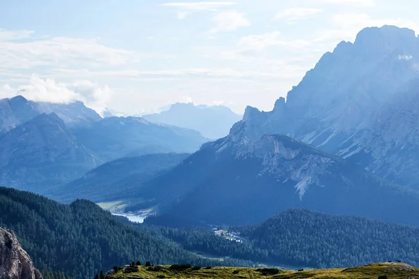 Die Sextner Dolomiten Bei Tre Cime Lavaredo Bewölkt Hintergrund Italiens — Stockfoto