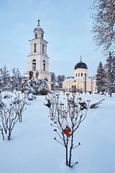 Krisztus Születése Székesegyház Téli Szezonban Park Megtekintése Chisinau Moldova — Stock Fotó