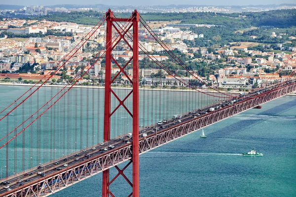 Pont Abril Lumière Jour Ferme Lisbonne Portugal — Photo