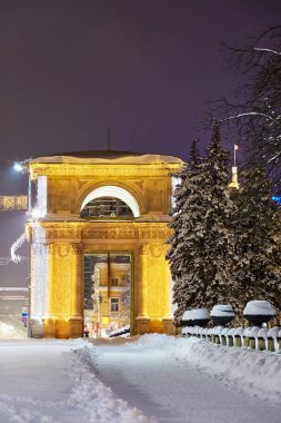 Zafer Takı gece kış sezonu. Kişinev, Moldova