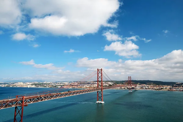 Pont Abril Lumière Jour Ferme Lisbonne Portugal — Photo