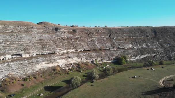 Veduta Aerea Drone Delle Colline Orheiul Vechi Autunno Moldova — Video Stock