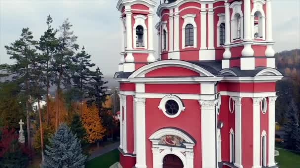 Vista Aérea Del Monasterio Curchi Orhei Moldavia — Vídeos de Stock