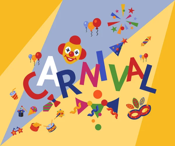 Carnaval Vetorial Digital Ícones Simples Circo Infográficos Estilo Plano — Vetor de Stock