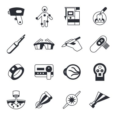 Dijital vektör tıbbi lazerler basit simgeler