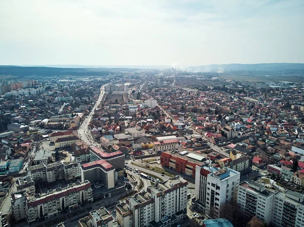 Aerial shot of Targu Mures old city at daylight — Stock Photo, Image