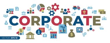 Business corporate stakeholder and company icons clipart