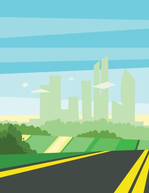 soyut poligonal yeşil manzara