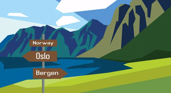 Νορβηγία χάρτη χώρα infographics σημάδι — Διανυσματικό Αρχείο