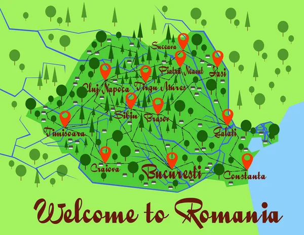 Rumania país infografías — Vector de stock