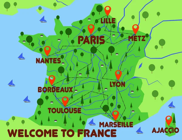 Francie mapa země infografika — Stockový vektor