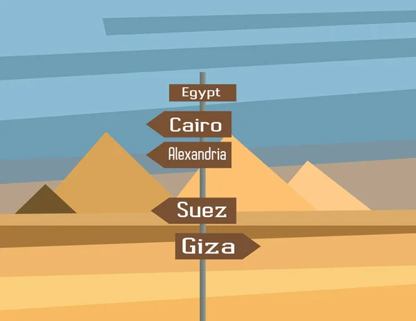 埃及地图国家信息图表标志 — 图库矢量图片