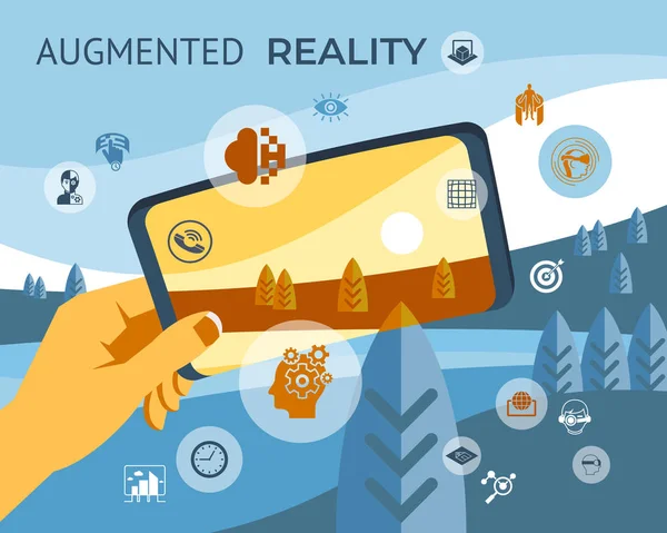 Augmented Reality technologie iconen — Stockvector
