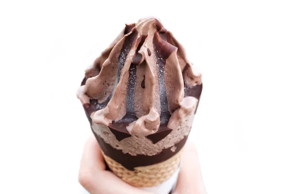 チョコレートアイスクリームコーン — ストック写真
