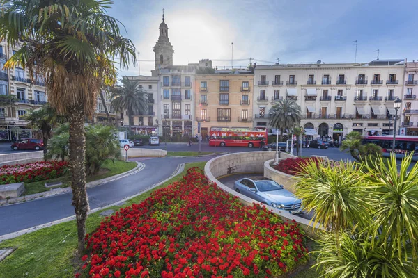 La Plaza de la Virgen donde se sitúa la Catedral de Valencia — Foto de Stock