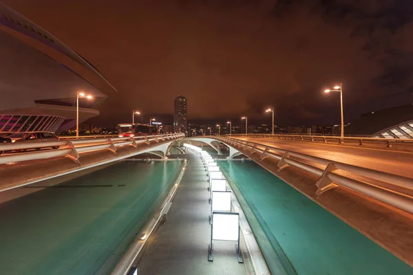 Long exposure shot at night, on the bridge near The Opera House