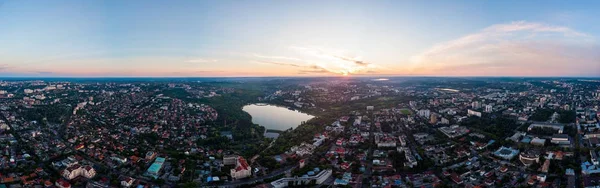 Panorama drone aéreo tiro de Valea Morilor parque ao pôr do sol — Fotografia de Stock