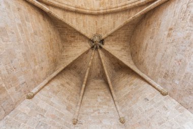 Gotik mimari tarzda tasarlanmış Valencia bir kalenin tavan